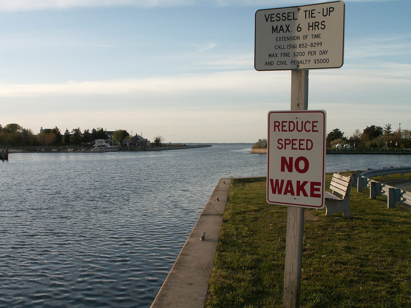 Looking north from the Shinnecock Canal to Great Peconic Bay, Long Island