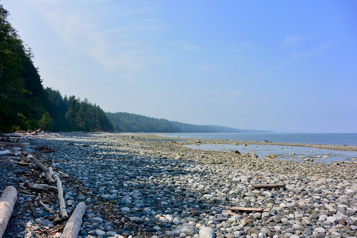 A rocky beach on Quadra Island, British Columbia
