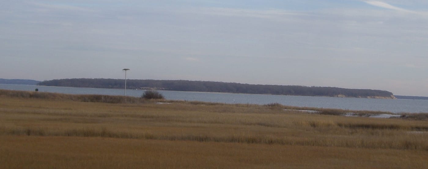 Robins Island, between Great and Little Peconic Bay, New York
